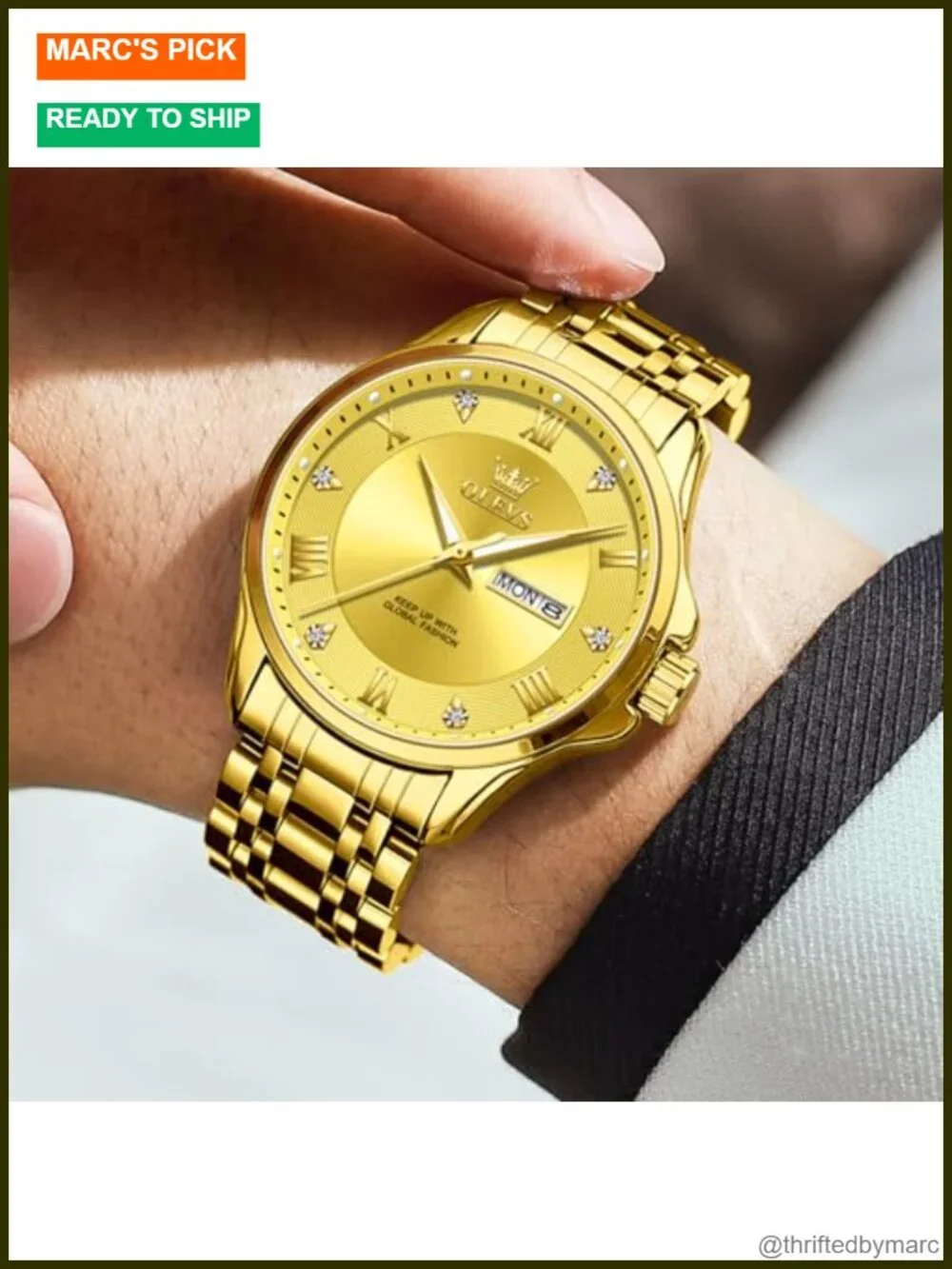 Luxury Waterproof Analog Quartz Watch Stainless Steel Minimalist Casual Day Date